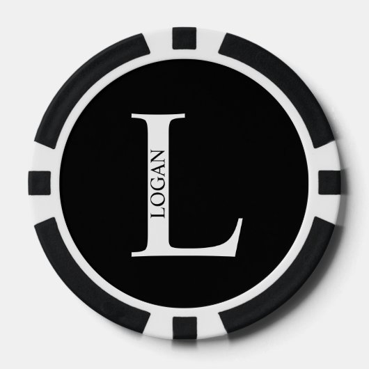 Personalisiertes Monogramm und Name Pokerchips (Vorderseite)