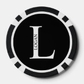 Personalisiertes Monogramm und Name Pokerchips (Rückseite)