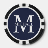 Personalisiertes Monogramm und Name Pokerchips (Vorderseite)
