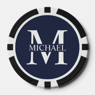Personalisiertes Monogramm und Name Pokerchips