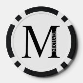 Personalisiertes Monogramm und Name Pokerchips (Rückseite)