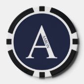 Personalisiertes Monogramm und Name Pokerchips (Vorderseite)