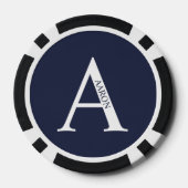 Personalisiertes Monogramm und Name Pokerchips (Rückseite)