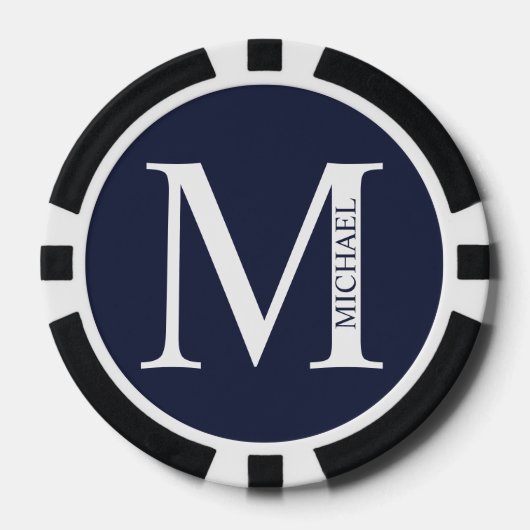 Personalisiertes Monogramm und Name Pokerchips (Vorderseite)