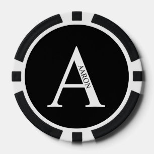 Personalisiertes Monogramm und Name Pokerchips