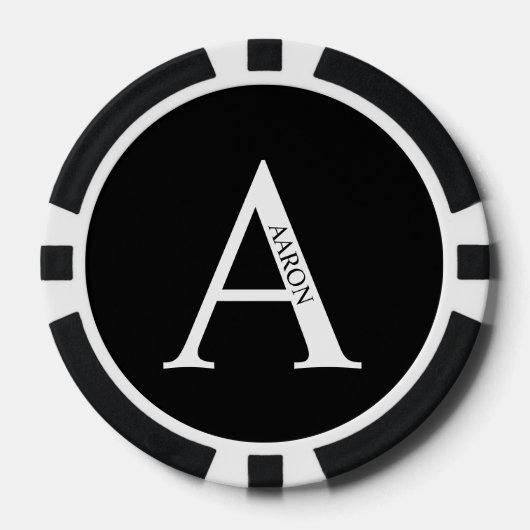 Personalisiertes Monogramm und Name Pokerchips (Vorderseite)