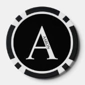 Personalisiertes Monogramm und Name Pokerchips (Rückseite)