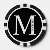Personalisiertes Monogramm und Name Pokerchips (Vorderseite)