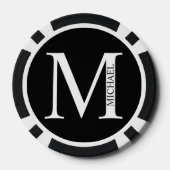 Personalisiertes Monogramm und Name Pokerchips (Rückseite)