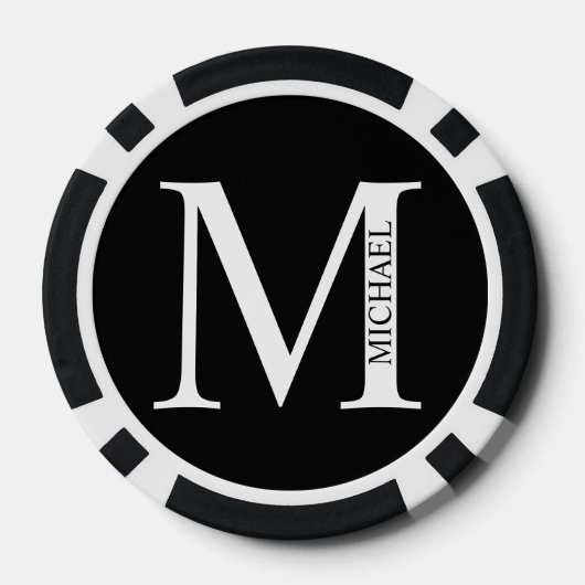 Personalisiertes Monogramm und Name Pokerchips (Rückseite)
