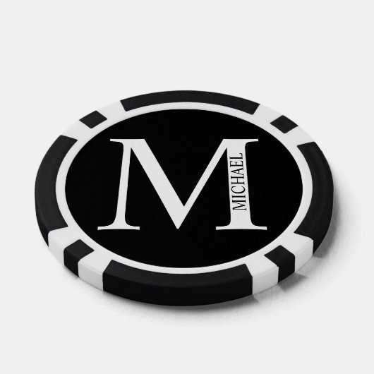 Personalisiertes Monogramm und Name Pokerchips (Einzeln)