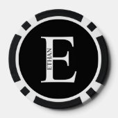 Personalisiertes Monogramm und Name Pokerchips (Rückseite)