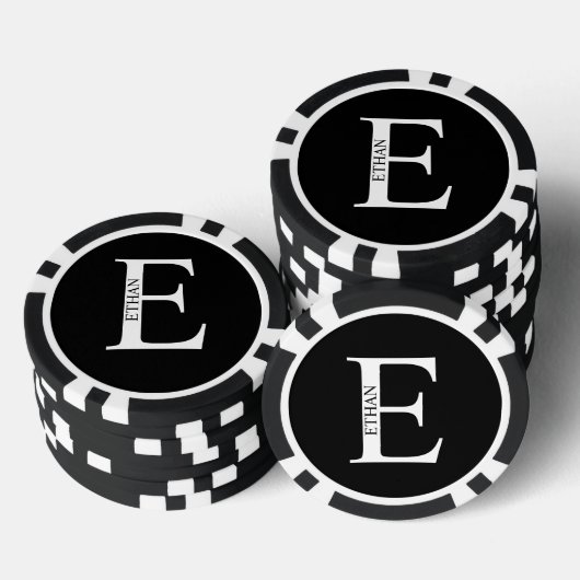 Personalisiertes Monogramm und Name Pokerchips (Stapel)
