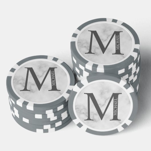 Personalisiertes Monogramm und Name Pokerchips (Stapel)