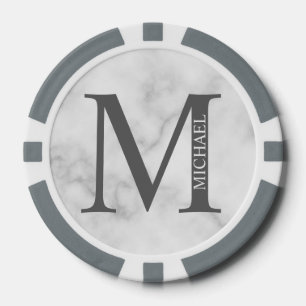 Personalisiertes Monogramm und Name Pokerchips