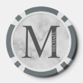 Personalisiertes Monogramm und Name Pokerchips (Rückseite)