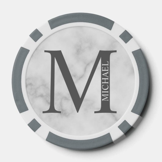 Personalisiertes Monogramm und Name Pokerchips (Rückseite)
