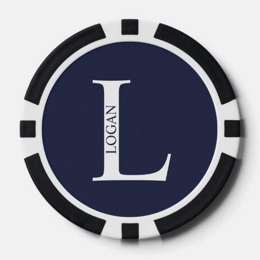 Personalisiertes Monogramm und Name Pokerchips (Vorderseite)