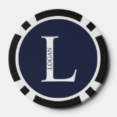 Personalisiertes Monogramm und Name Pokerchips (Rückseite)