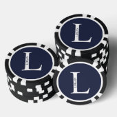 Personalisiertes Monogramm und Name Pokerchips (Stapel)