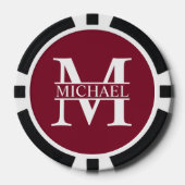 Personalisiertes Monogramm und Name Pokerchips (Vorderseite)