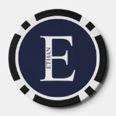 Personalisiertes Monogramm und Name Pokerchips (Rückseite)