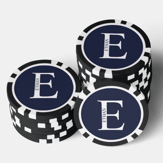 Personalisiertes Monogramm und Name Pokerchips (Stapel)