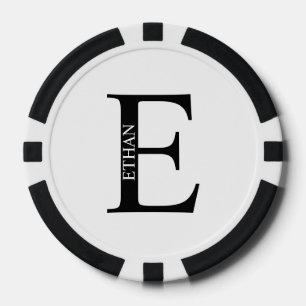 Personalisiertes Monogramm und Name Pokerchips