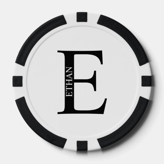Personalisiertes Monogramm und Name Pokerchips (Vorderseite)