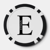 Personalisiertes Monogramm und Name Pokerchips (Rückseite)