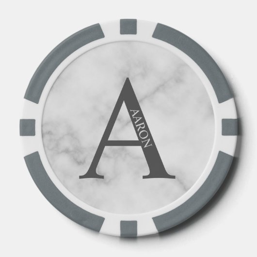 Personalisiertes Monogramm und Name Pokerchips (Vorderseite)