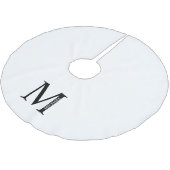 Personalisiertes Monogramm und Name Polyester-Bürs Polyester Weihnachtsbaumdecke (Schrägansicht)