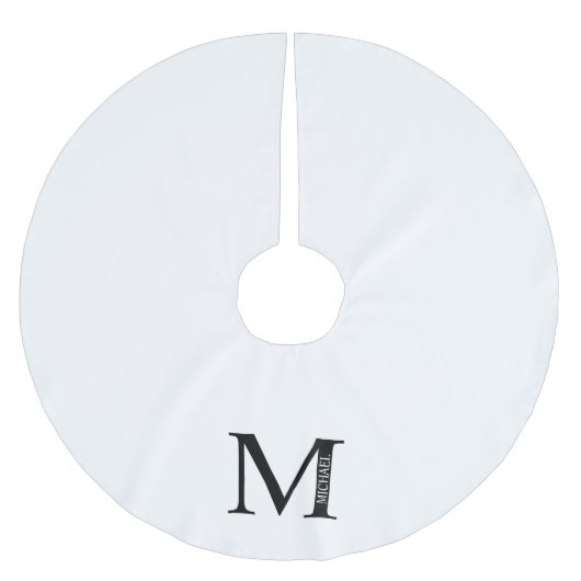 Personalisiertes Monogramm und Name Polyester-Bürs Polyester Weihnachtsbaumdecke (Vorderseite)