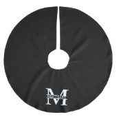 Personalisiertes Monogramm und Name Polyester Weihnachtsbaumdecke (Vorderseite)