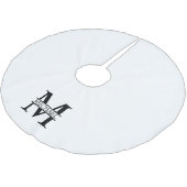 Personalisiertes Monogramm und Name Polyester Weihnachtsbaumdecke (Schrägansicht)