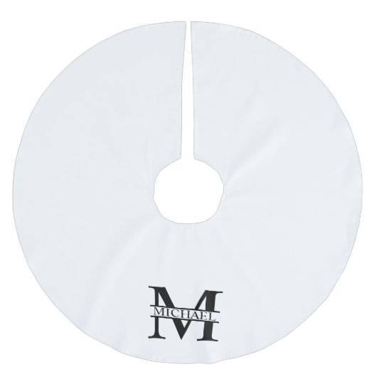 Personalisiertes Monogramm und Name Polyester Weihnachtsbaumdecke (Vorderseite)