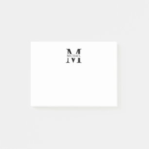 Personalisiertes Monogramm und Name Post-it Klebezettel