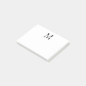 Personalisiertes Monogramm und Name Post-it Klebezettel (angewinkelt)