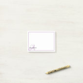 Personalisiertes Monogramm und Name Post-it Klebezettel (Auf Schreibtisch)