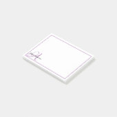 Personalisiertes Monogramm und Name Post-it Klebezettel (angewinkelt)