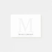Personalisiertes Monogramm und Name Post-it Klebezettel (Vorderseite)