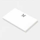 Personalisiertes Monogramm und Name Post-it Klebezettel (angewinkelt)