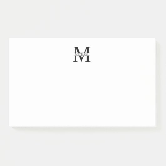 Personalisiertes Monogramm und Name Post-it Klebezettel (Vorderseite)