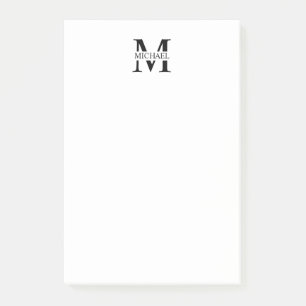 Personalisiertes Monogramm und Name Post-it Klebezettel