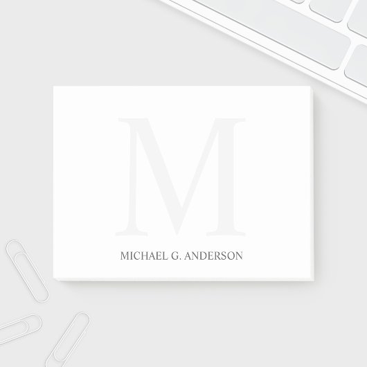 Personalisiertes Monogramm und Name Post-it Klebezettel