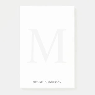 Personalisiertes Monogramm und Name Post-it Klebezettel