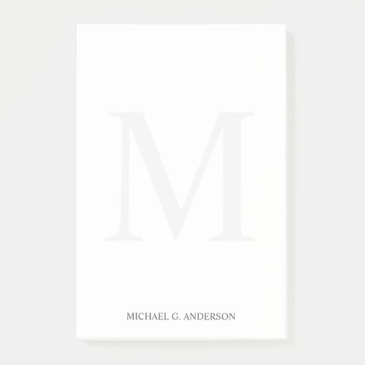 Personalisiertes Monogramm und Name Post-it Klebezettel (Vorderseite)