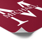 Personalisiertes Monogramm und Name Poster (Ecke)
