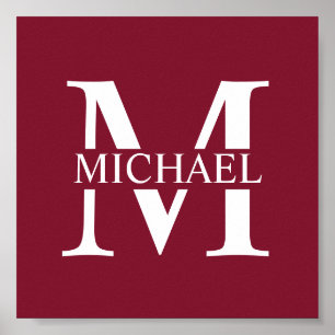 Personalisiertes Monogramm und Name Poster