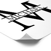 Personalisiertes Monogramm und Name Poster (Ecke)